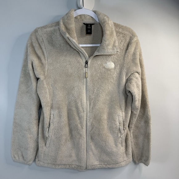 The North Face Sherpa Furry Fleece Jacket Womens Medium Cream Zip - Picture 1 of 5